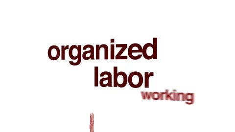 Organized labor animated word cloud. Stock Footage 70925310