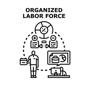 Organized labor force planning and management concept Ilustração Stock