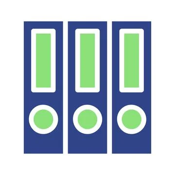 Organized Office, Three Ring Binders Icon Design Illustrazione stock