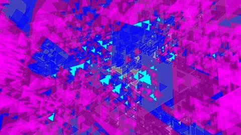Organized Pattern Reveal Animation Glitch Geometric Rotation Triangle Pnk Blue Stock Footage 313709841