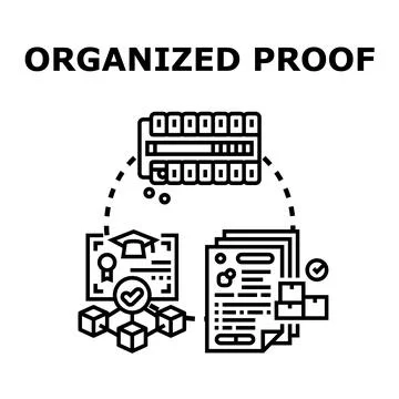 Organized proof method establishing document validity 스톡 일러스트