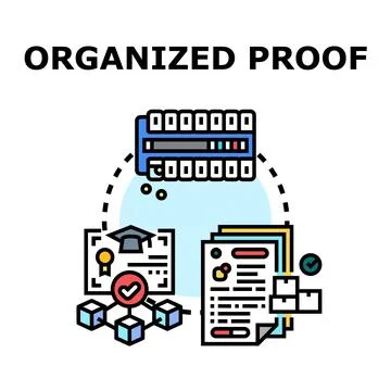 Organized proof method establishing document validity Illustrazione stock