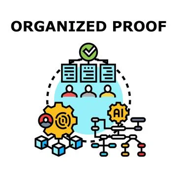 Organized proof validation and artificial intelligence process Stock Illustration