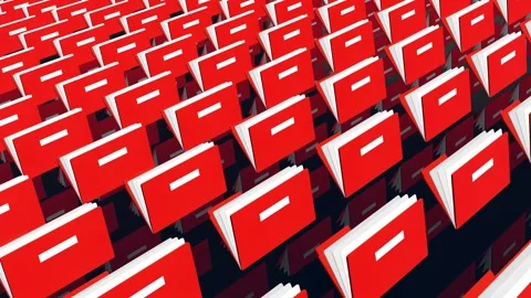 Organized red folders lined up in a professional setting showcasing efficie.. Stock Footage 333445872