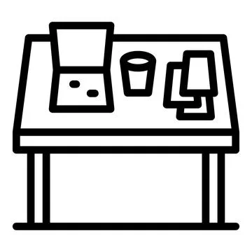Organized table icon, outline style Stock Illustration