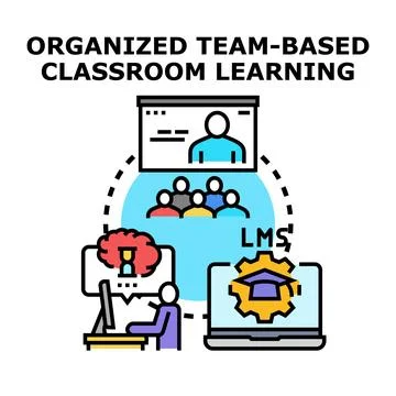 Organized team based classroom learning lms concept Stock Illustration
