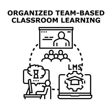 Organized team based classroom learning lms concept Stock Illustration