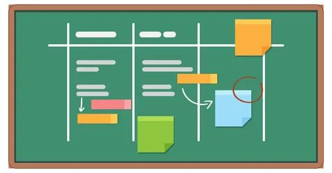 Organized Workflow on a Whiteboard Stock Illustration