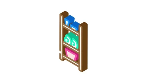 Organizer bathroom interior isometric icon animation Stock Footage 327293915