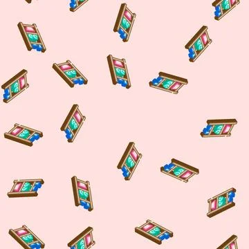 Organizer bathroom interior isometric icon seamless pattern Stock Illustration