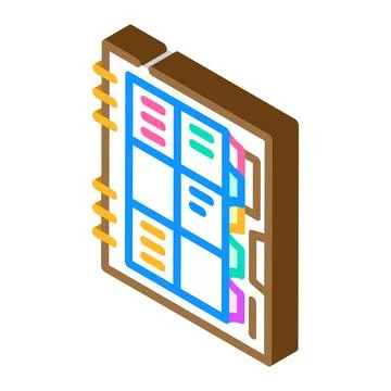 Organizer book isometric icon vector illustration Stock Illustration