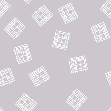Organizer book line vector seamless pattern Stock Illustration