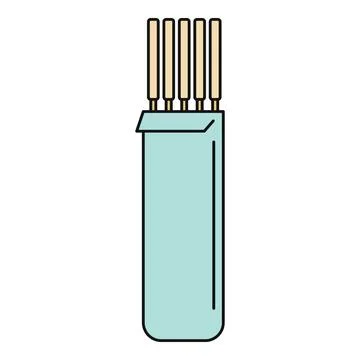 Organizer case holding multiple long thin sticks Stock Illustration
