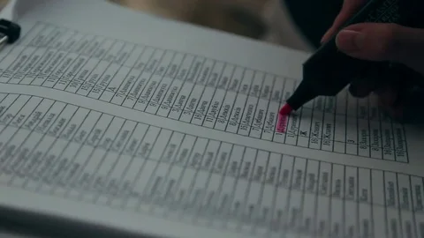 The organizer marks the list of guests Stock Footage 82705970