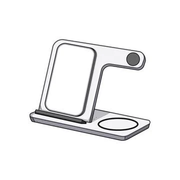 Organizer multi device charging station cartoon vector illustration Stockillustratie