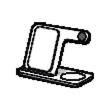 Organizer multi device charging station pixel art vector illustration Stock Illustration