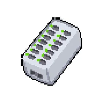 Organizer multi device charging station pixel art vector illustration Stockillustratie