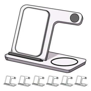Organizer multi device charging station cartoon vector graphic Stock Illustration