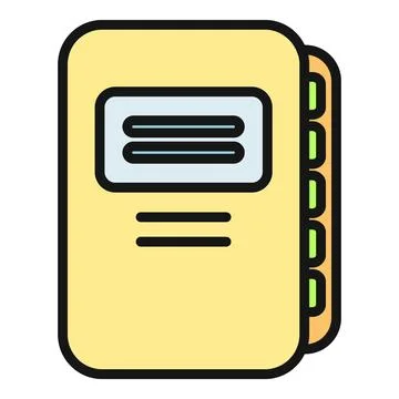Organizer notebook with index tabs for data management Stock Illustration
