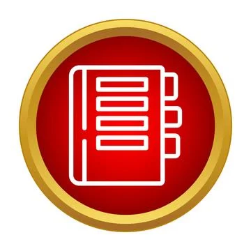 Organizer notebook with tabs in a red gold circle Illustrazione stock