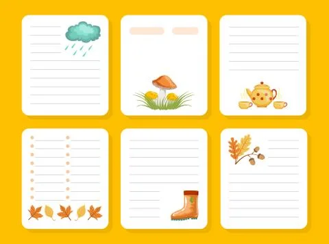 Organizer, Paper for Notes, Printable Pages, Notebook, Diary, Organizer Design Stock Illustration