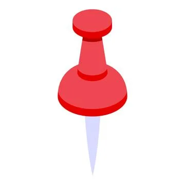 Organizer push pin icon isometric vector. Clamp tool Stock Illustration