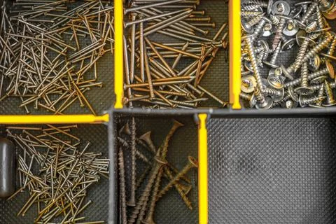 Organizer for storing construction tools Stock Photos