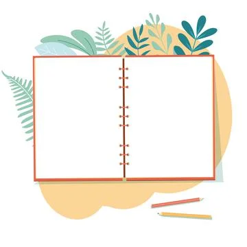 Organizer template with blank pages Stock Illustration