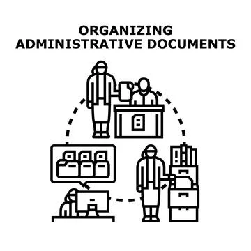 Organizing administrative documents for workflow management Stock Illustration