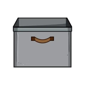 Organizing clothes and items using a storage box Stock Illustration