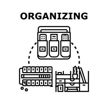 Organizing data and workspace for efficient management Stock Illustration