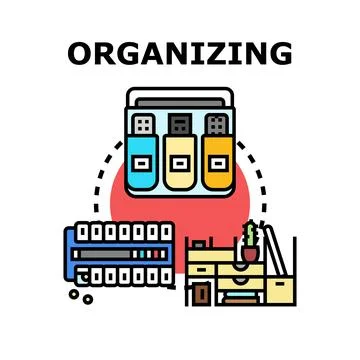 Organizing data and workspace for efficient management Stock Illustration