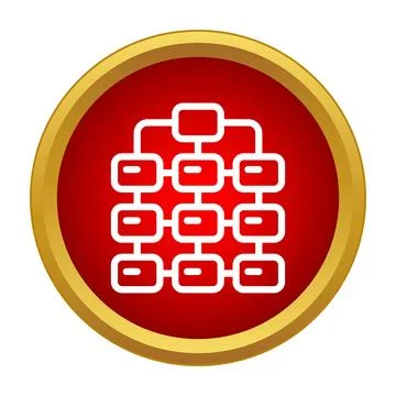 Organizing data with a simple hierarchy diagram icon Illustrazione stock