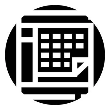 Organizing data in a spreadsheet grid icon symbol Stock Illustration