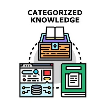 Organizing digital and physical knowledge resources Stock Illustration