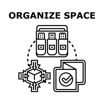Organizing digital data space and file management 스톡 일러스트