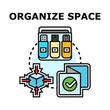 Organizing digital data space and file management 스톡 일러스트