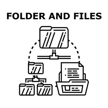 Organizing digital data structure storing document files concept Stock Illustration