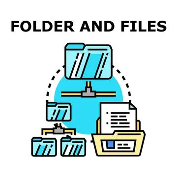 Organizing digital data structure storing document files concept Stock Illustration