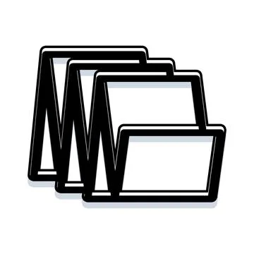 Organizing digital documents into file folders concept Illustrazione stock