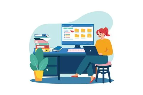 Organizing document files Stock Illustration