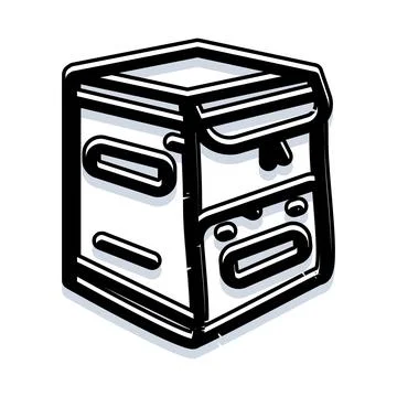 Organizing document storage box with drawer handles Illustrazione stock