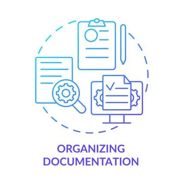 Organizing documentation blue gradient concept icon Stock Illustration