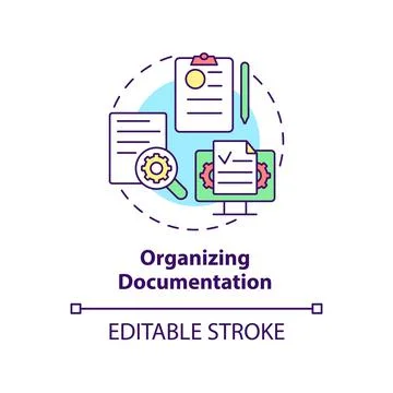 Organizing documentation concept icon Stock Illustration