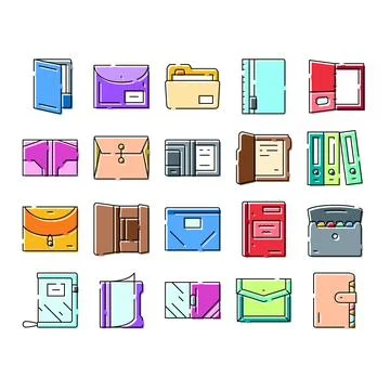 Organizing documents and files with various folders Illustrazione stock