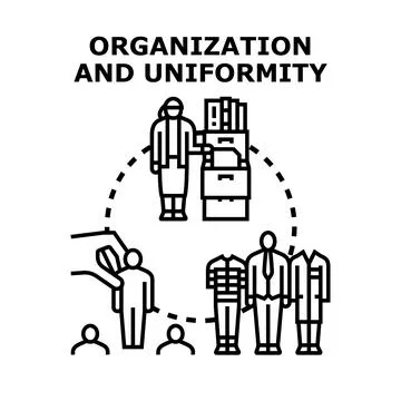 Organizing employees and implementing uniformity through administration proce Stockillustratie