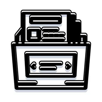Organizing files and documents in an archive folder icon Stock Illustration