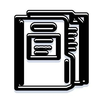 Organizing files in a storage folder icon Illustrazione stock