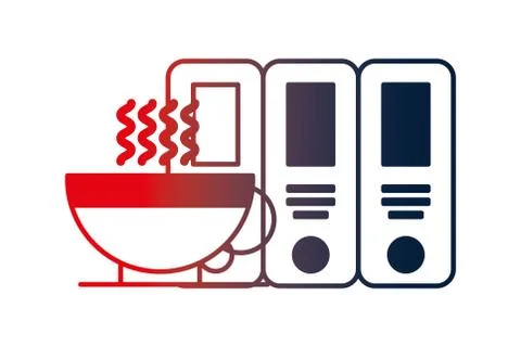 Organizing folder with coffee イラスト素材