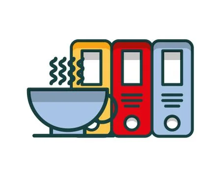 Organizing folder with coffee Illustrazione stock